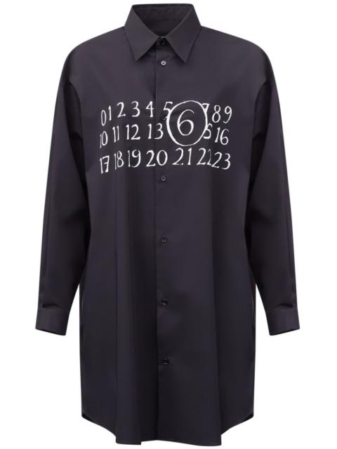 signature numbers motif shirt dress