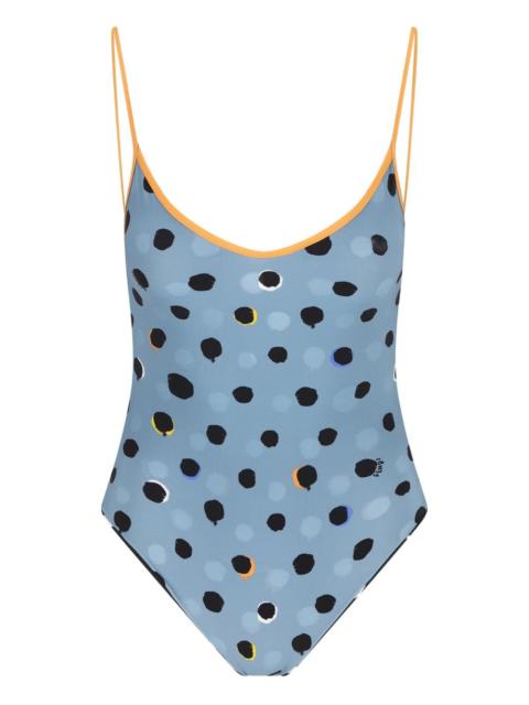 polka-dot swimsuit