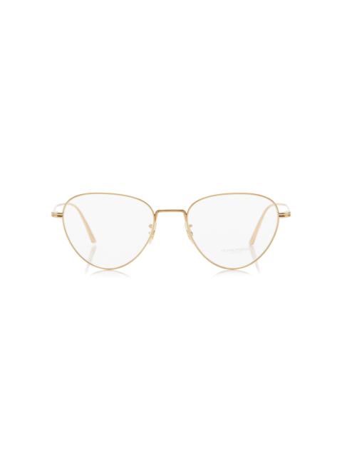 x Oliver Peoples 1991RX Triangle-Frame Metal Glasses gold
