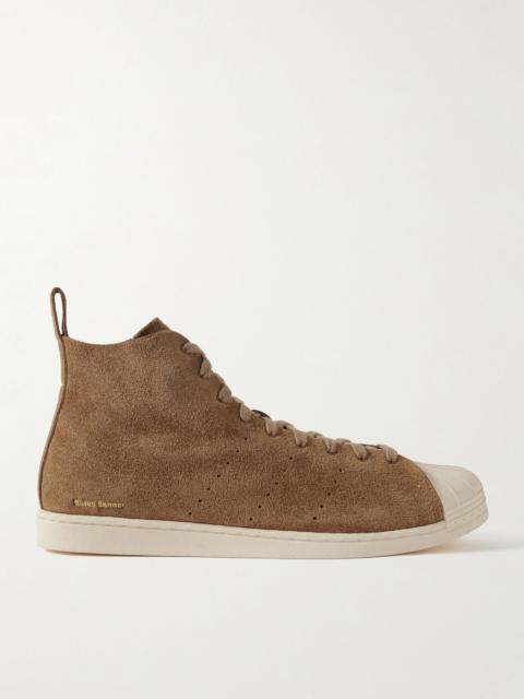 + Wales Bonner Superstar Hi Perforated Suede High-Top Sneakers Brown