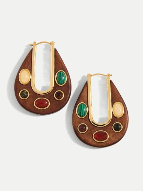 WOOD EMBELLISHED DROP HOOP