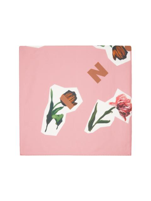 Pink Artists' Capsule Silk Flower Collage Scarf