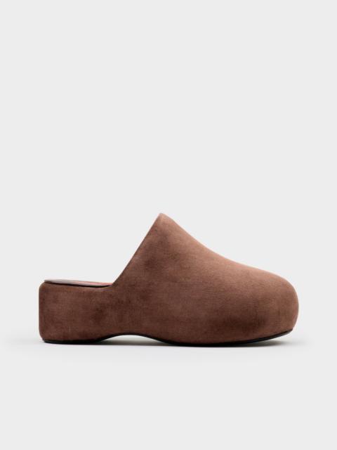 Suede Bubble Clog in Chocolate