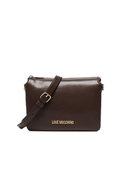 logo-plaque zip-top shoulder bag