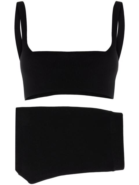 knitted crop top and shorts set