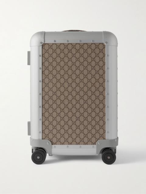 + FPM Milano 53cm Monogrammed Coated-Canvas and Aluminium Suitcase Silver