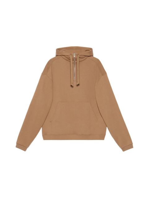 Gucci Women's Vintage Logo Half-Zip Sweatshirt Camel