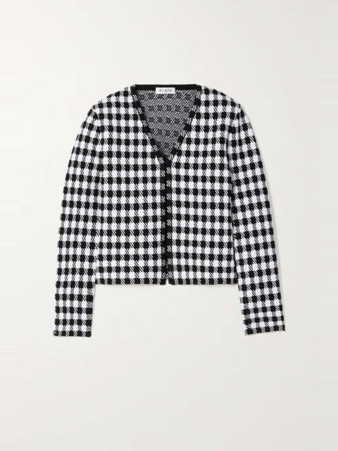 Houndstooth knitted cardigan