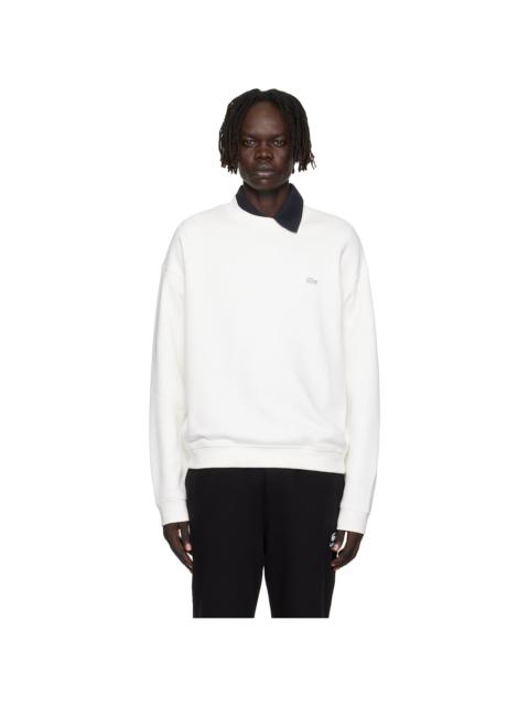 White Loose Fit Heavy Fleece Sweatshirt