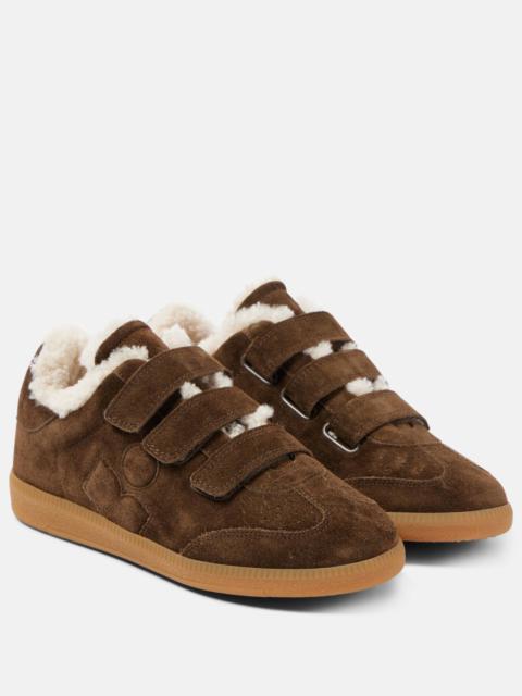 Beth shearling-trimmed leather sneakers