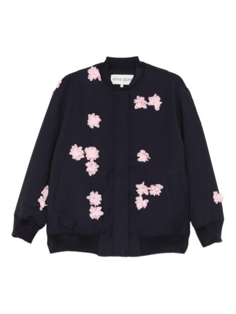 floral-appliqué jacket