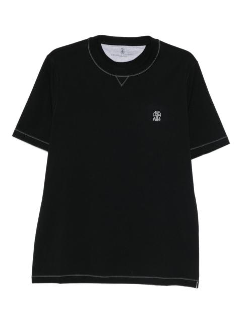 embroidered trim T-shirt