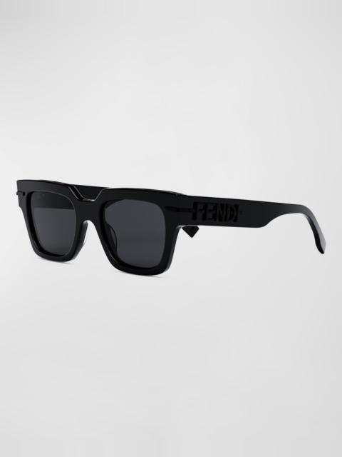 Monochrome Fendigraphy Acetate Rectangle Sunglasses