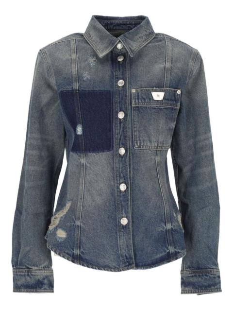 patchwork denim shirt