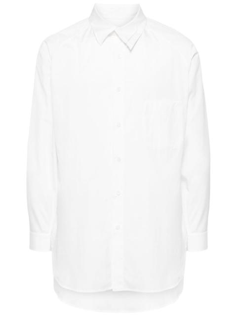 asymmetric-collar cotton shirt