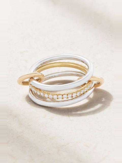 Sonny set of three 18-karat white, yellow and rose gold diamond rings