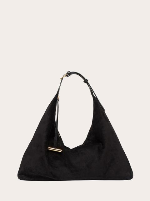 PILLOW HOBO BLACK SUEDE