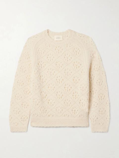 Emiliana pointelle-knit alpaca-blend sweater Ivory