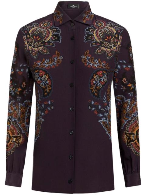 paisley-print silk shirt