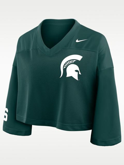 Michigan State Jersey Women's Nike Dri-FIT College Cropped Top