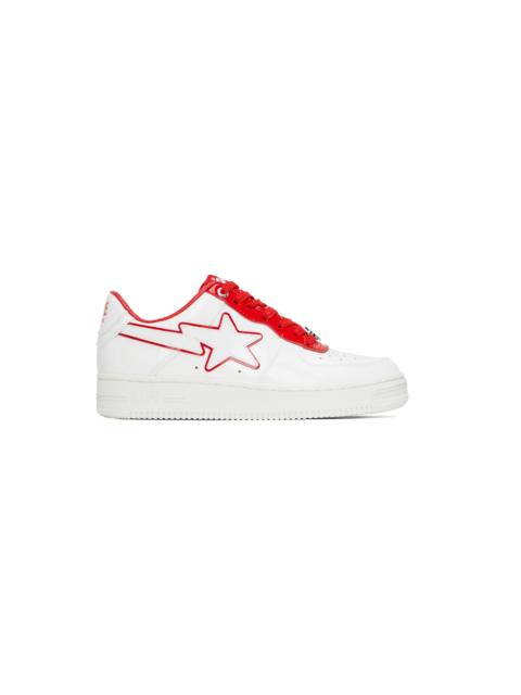 White & Red Patent Leather Sneakers