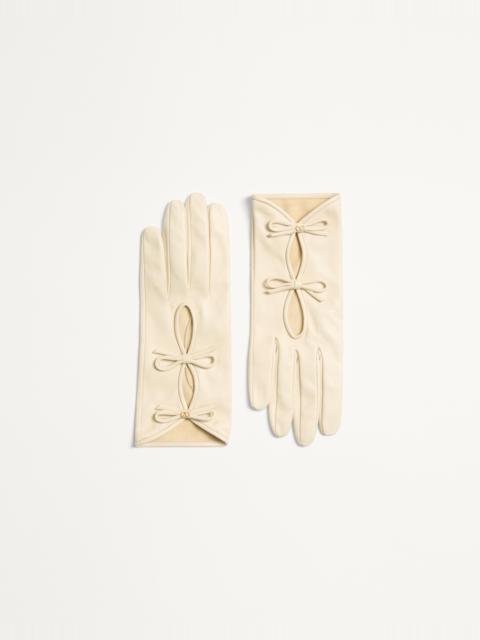 VLOGO SIGNATURE NAPPA LEATHER GLOVES WITH BOWS
