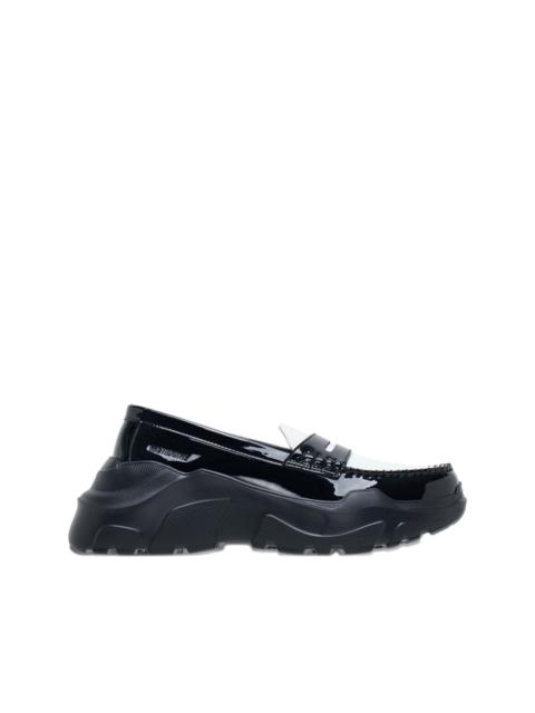 two-toned platform loafers