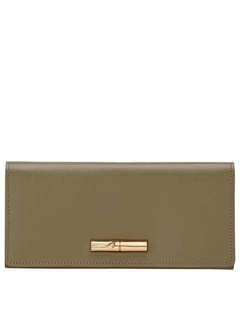 Le Roseau Long continental wallet Olive - Leather