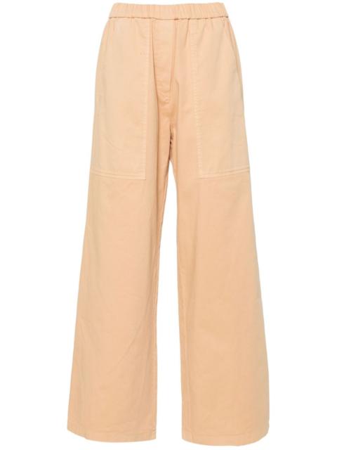 elasticated-waistband gabardine palazzo pants