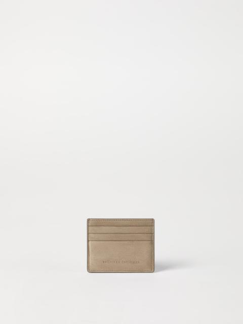 Suede card case