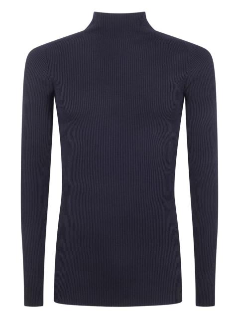 ribbed high-neck sweater