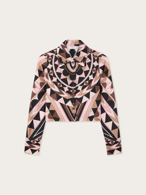 MANUBA PRINT SILK CROP SHIRT