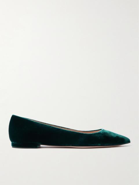 Velvet Point-toe Flats