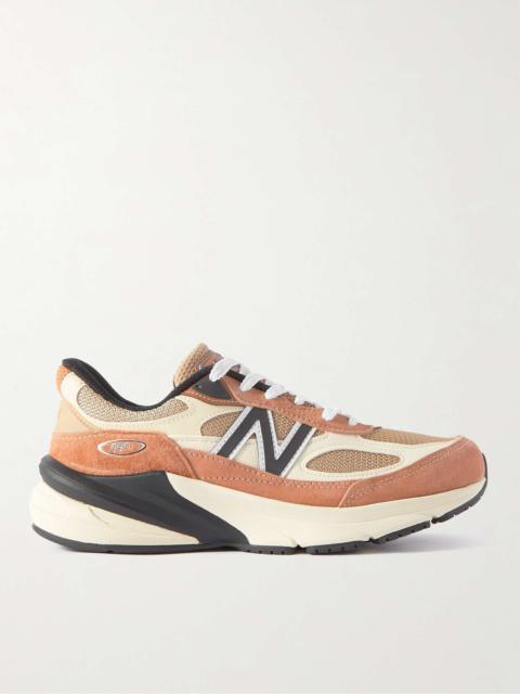 990v6 Leather-Trimmed Suede and Mesh Sneakers
