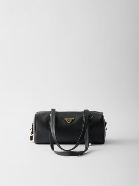 Medium leather top-handle bag with padlock