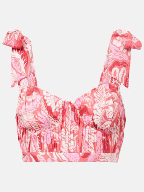 Carla pleated printed crop top