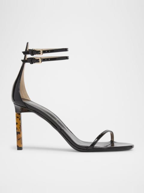 Patent Leather Double Ankle Strap Sandals