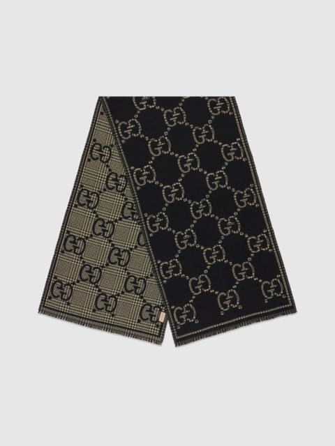 Check GG wool scarf