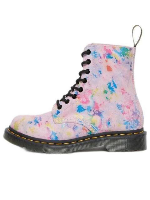 (WMNS) Dr. Martens 1460 Pascal Rainbow Suede Lace Up Boots 'Pink' 27245650