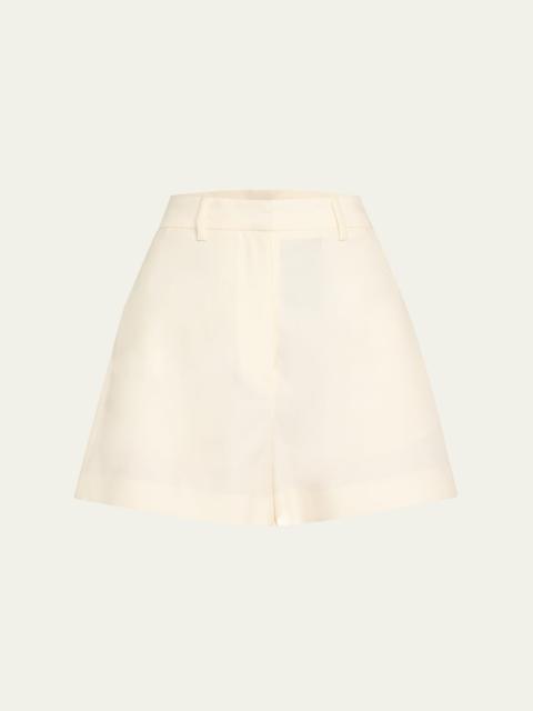 Pilar High-Rise Wool Silk Shorts