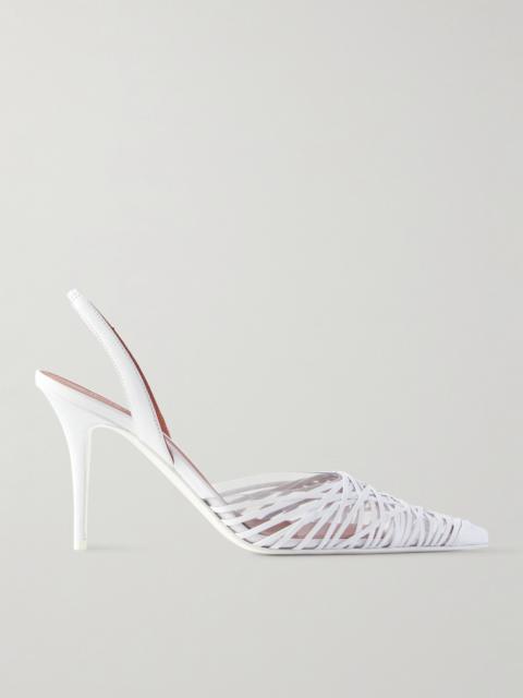 Lori Pvc And Woven Leather Slingback Pumps