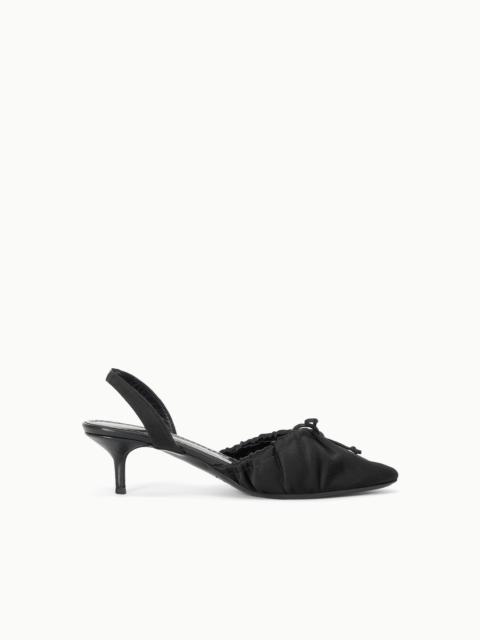 STAUD ALBA BALLET SLINGBACK BLACK SATIN