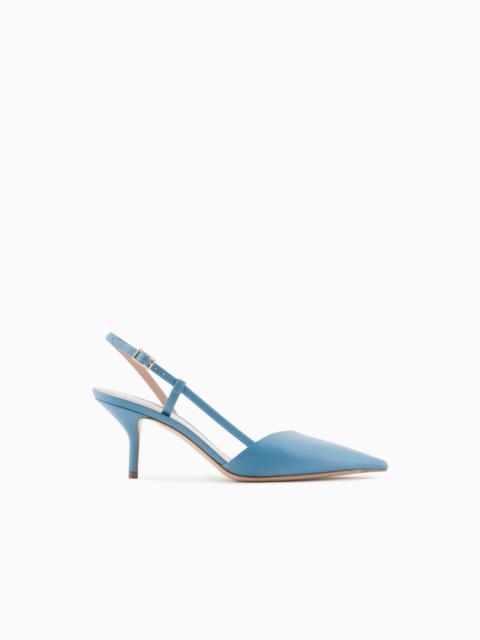 Leather slingbacks
