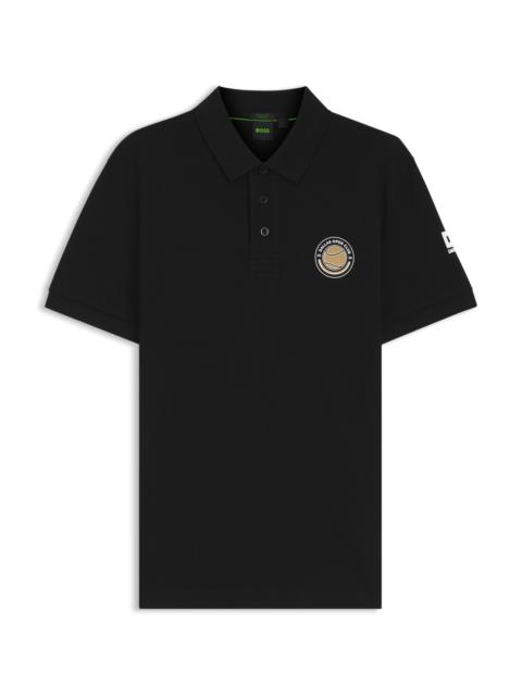 COTTON-PIQUÉ POLO SHIRT WITH TENNIS ARTWORK