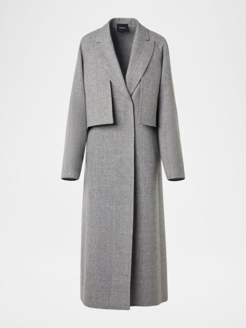Zendaya Duo Wool-Linen Open Coat With Detachable Bolero