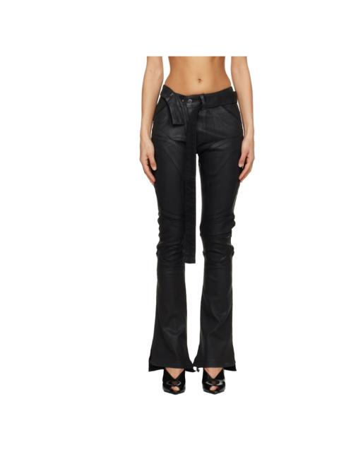 Black Glazed Mulitline Jeans