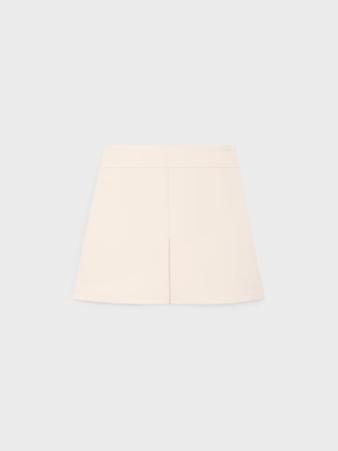 trapeze mini skirt in wool silk gabardine