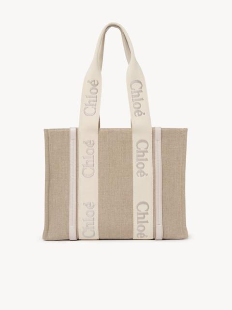 WOODY TOTE BAG IN LINEN