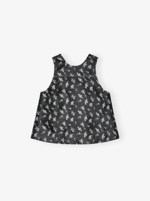FLORAL JACQUARD SLEEVELESS TOP