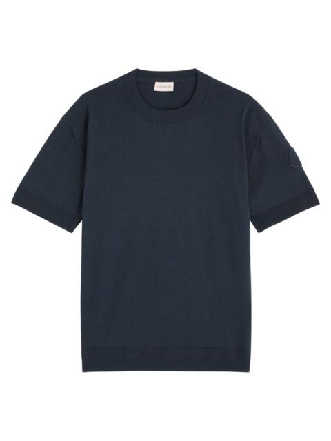 Moncler Knitted Silk-blend T-shirt
